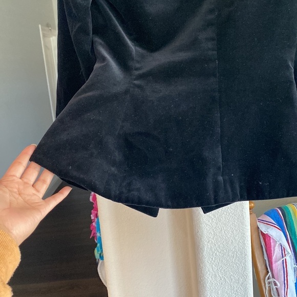 Vintage KASPER for A.S.L. Velvet fitted peplum blazer shoulder pads - Picture 8 of 13